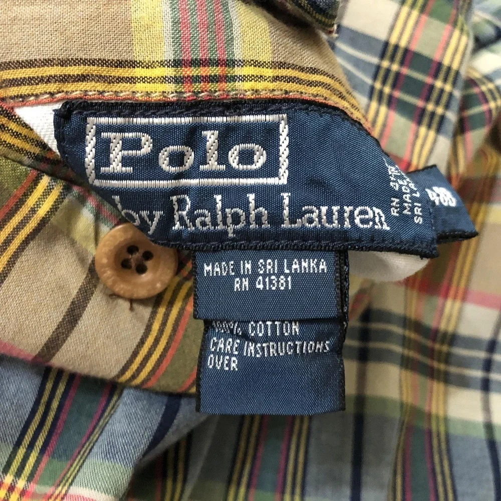 Polo Ralph Lauren Shorts Mens 48 Multicolor Plaid Chino Reversible 9 Inseam Big